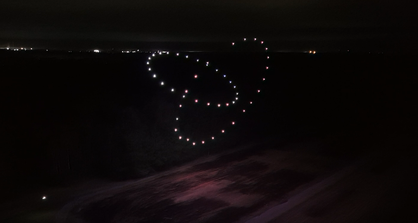 Circular branded drone light show display